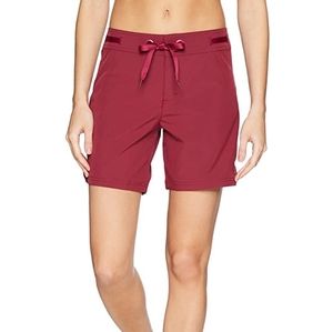 NWT PRANA Silvana Board Shorts Black Cherry Red S